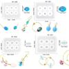 HX6F 12 Pcs/Set Crystal Epoxy Resin Mold Bracelet Necklace Beaded Silicone Mould DIY Handmade Crafts Jewelry Pendants Making