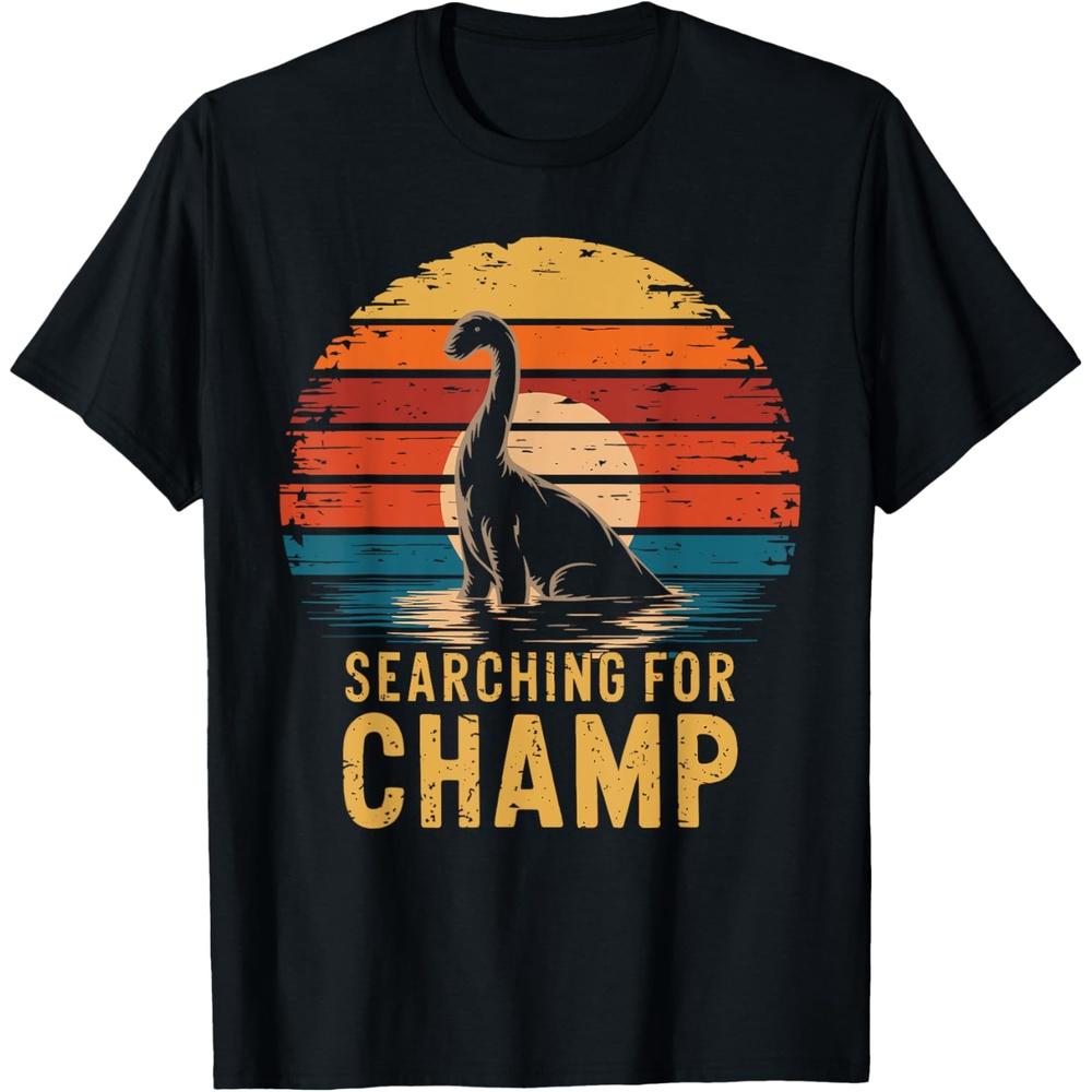 Searching For Champ Lake Champlain Monster Creature Vermont T-Shirt XS чёрный