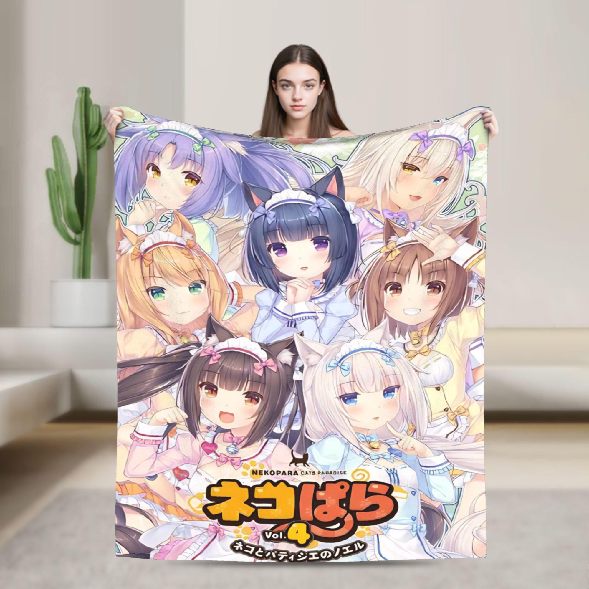 

Nekopara Art Blankets Fleece Summer Air Conditioning Portable Super Soft Throw Blanket for Sofa Travel Plush Thin Quilt 100x125cm (40x50inch)