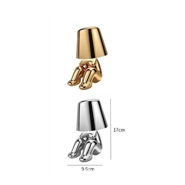 Italien Little Golden Man Bordslampa Touch Switch LED Nattljus Kafé Bar Sovrumsinredning Tänkare Rumsdekorlampa