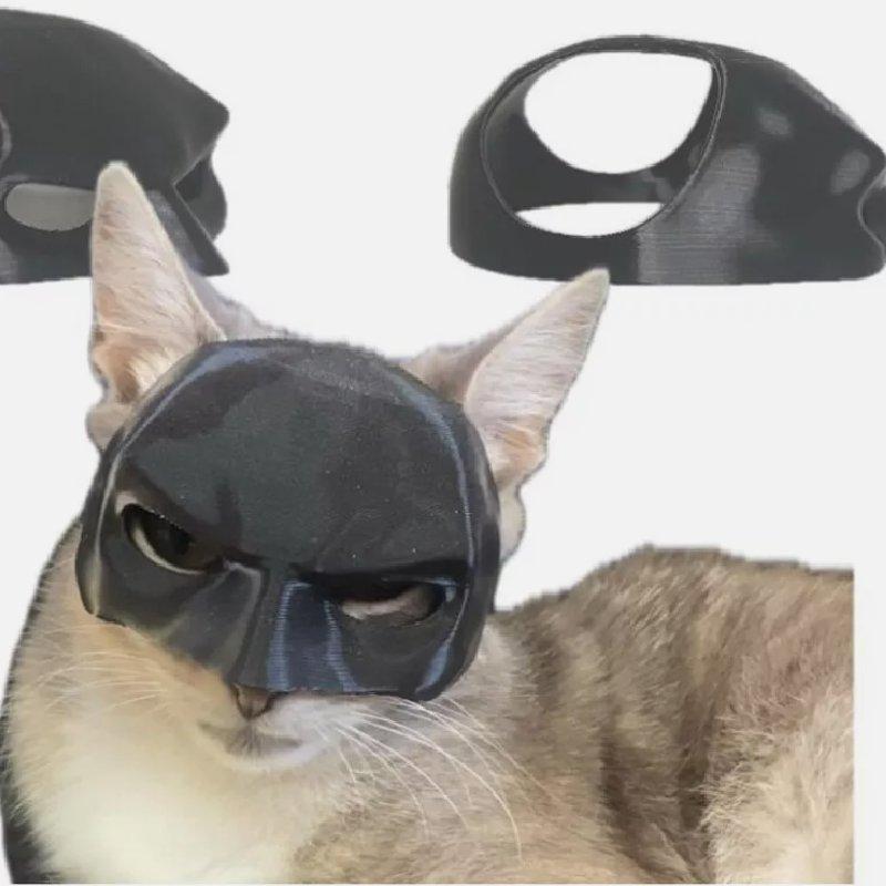 Black Catwoman Cat Mask Halloween Pet Headdress Decoration Plastic Material