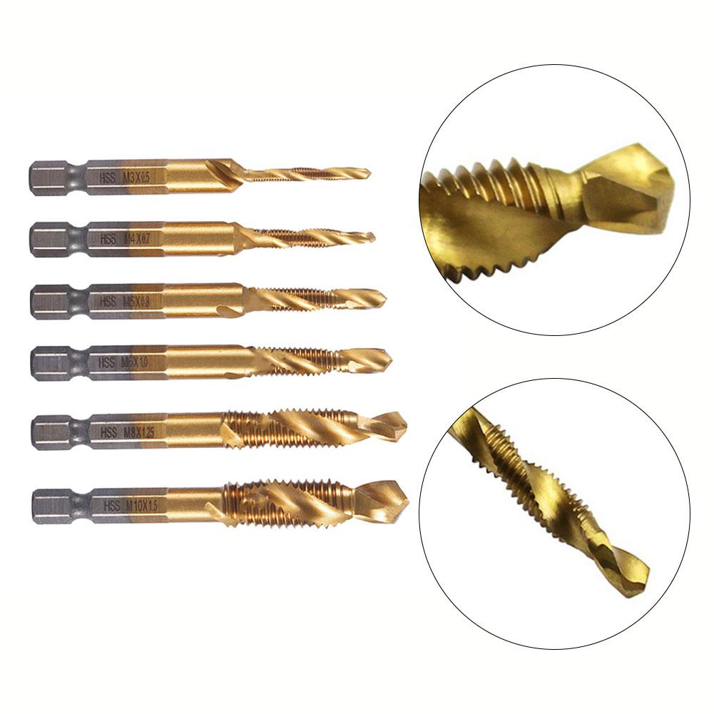1pcs Hex Shank Metric Tap Gold Hole Tapping Chamfering In Titanium