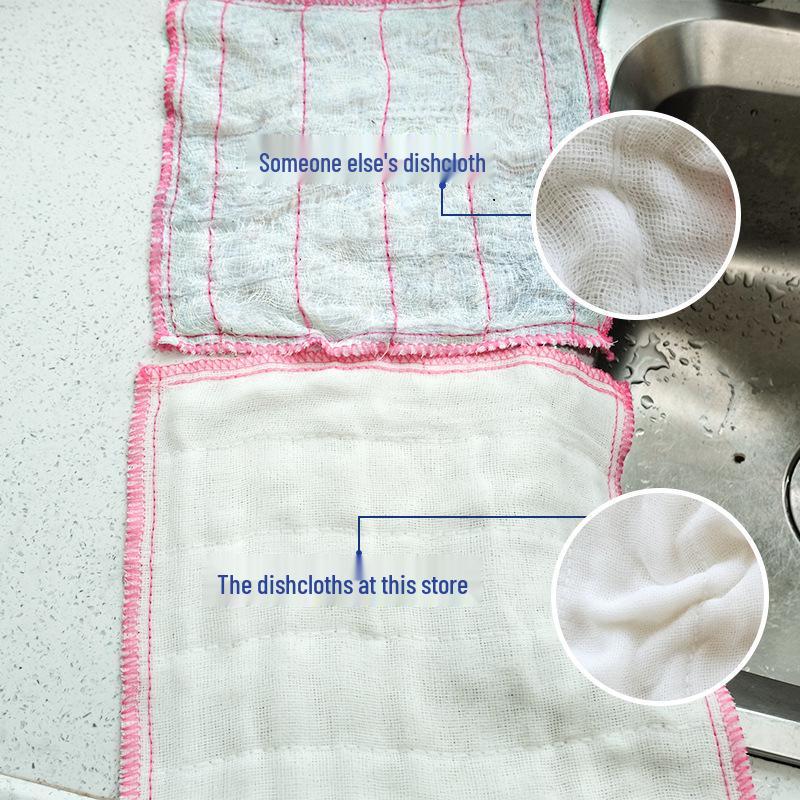 Oil-Repellent Lint-Free Cotton Dishcloth - Thick, Easy to Clean, Stain Removal Household Cloth