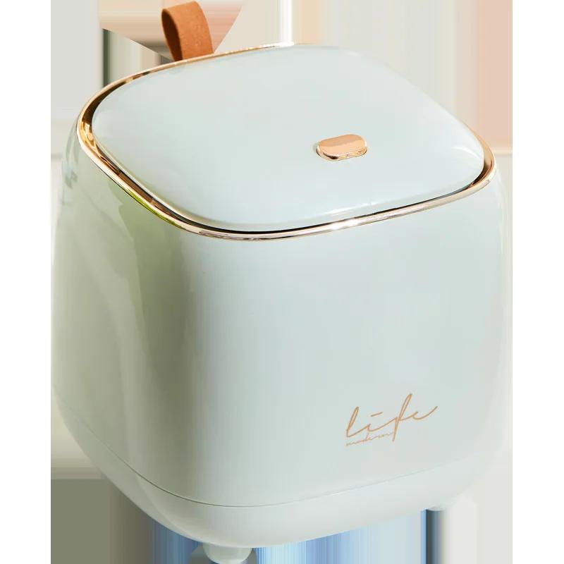 Fashion Desktop Trash Can Creative Luxury Dustbin Bin Household Mini Bedside Waste Bin Tea Table Small Garbage Bucket