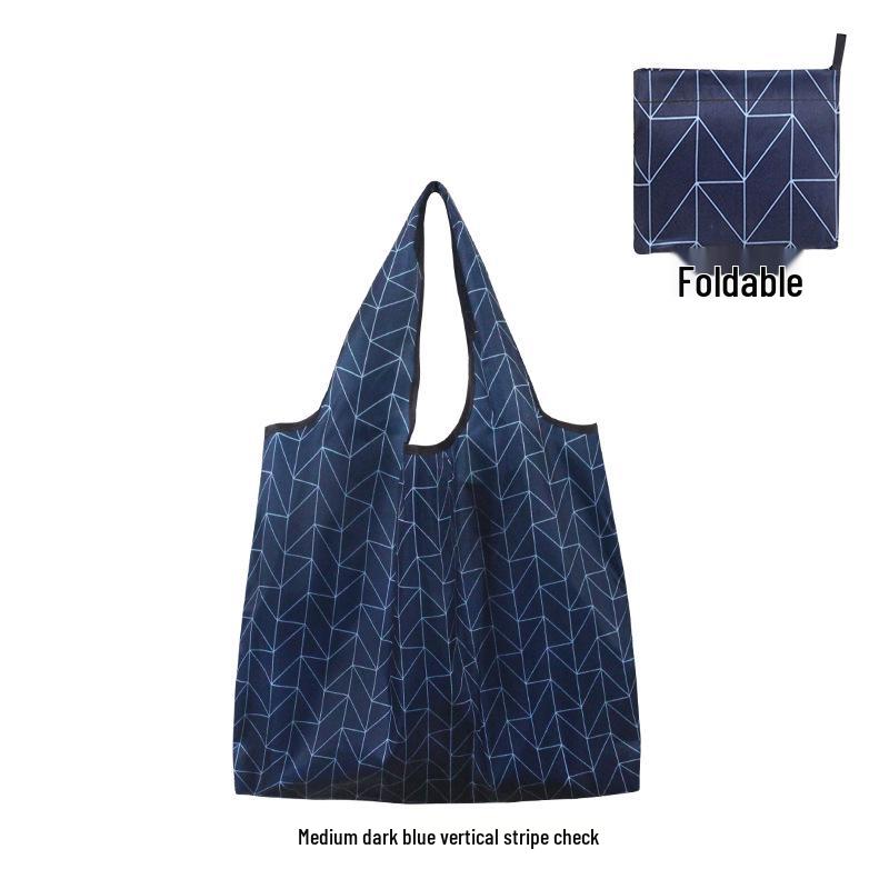 Medium Foldable 210D Oxford Cloth Shopping Bag, Convertible to Shoulder or Handbag, Ideal for Groceries and Camping