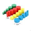 20 Pieces Wooden Blocks Cylinders Preschool Learning Early Teaching Gift