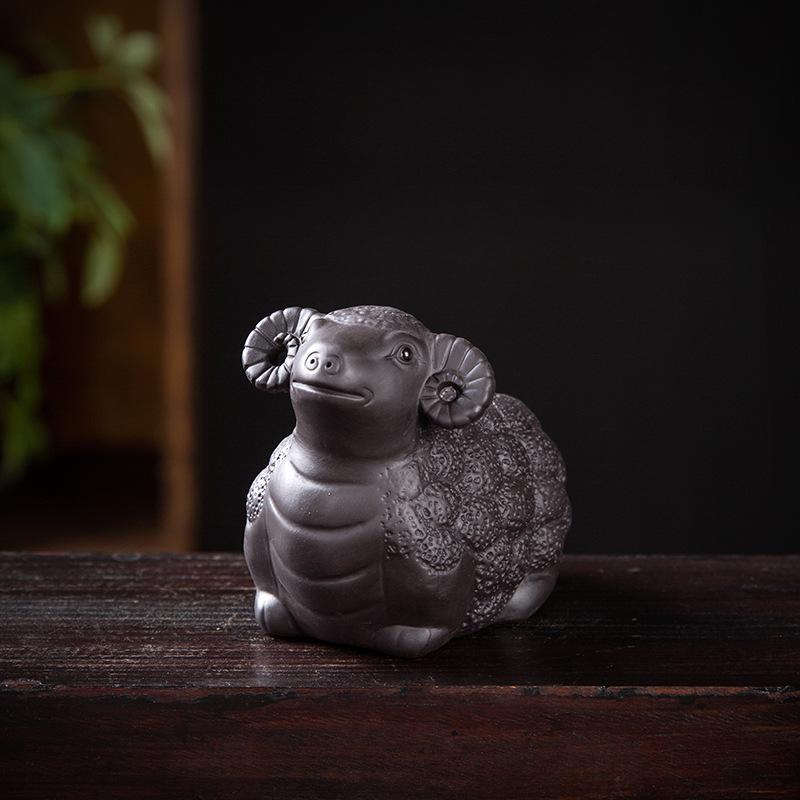 Purple Clay Zodiac Animal Horse Tea Pet Ornament – Cute, Creative Tea Table Dragon Mascot Decoration