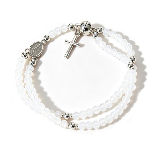 

Rosary Bracelet Magnetic Closure Handmade Christian Prayer Beads Bracelet Lightweight Easy to Wear Spiritual Bracelet Jewelry Gift чистий