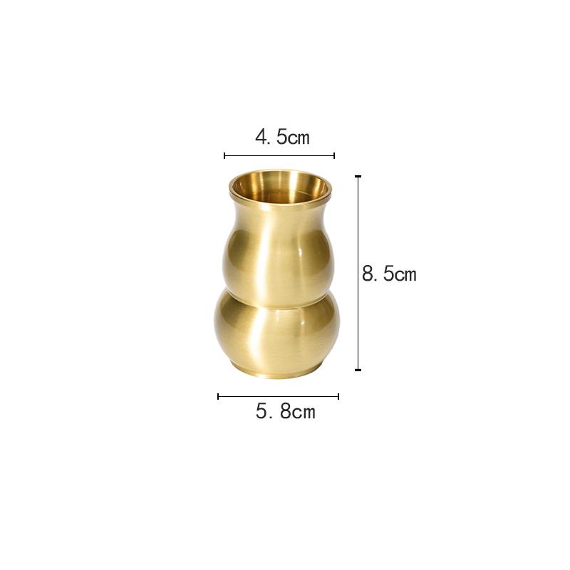 

Chinese Style Creative Copper Small Vases Ornament, Home Living Room Desktop Decoration, Solid Color, Metal Brass Mini Vase, 1Pc