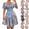 Women's Dress Casual Flowy Dresses  R-neck Vocation Boho Beach Sundress