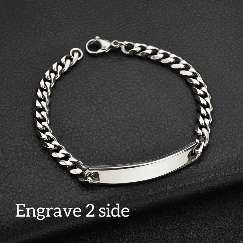 Nextvance Engraving Nameplate Couple Bracelet Stainless Steel Chain Id Tag Bracelets For Lover Valentines Day Gift