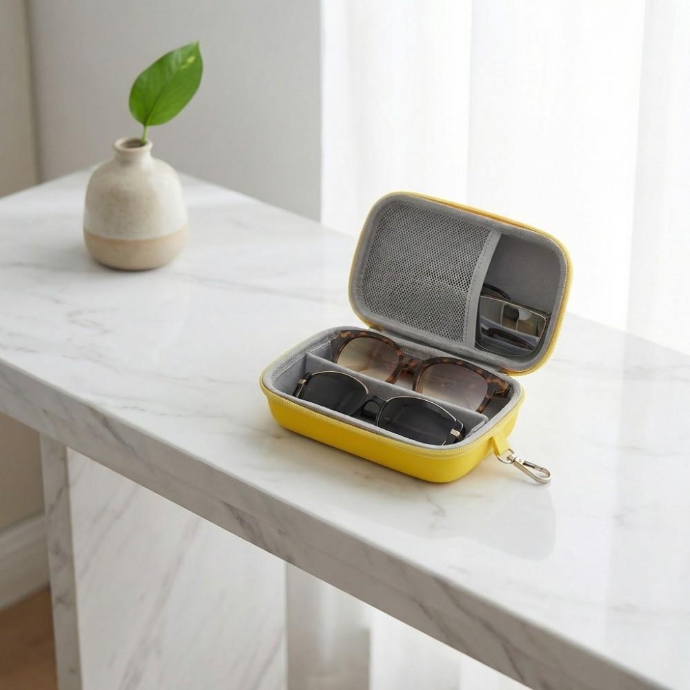 Large Capacity EVA Glasses Case 2 IN 1 Eyeglass Storage Box Anti-splash Protectionn