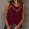 Women Vest Soft Breathable Fabric Sleeveless V-Neck Tops Loose Fit Pure Color Mesh Splicing Casual Tops Summer Work Party Wear