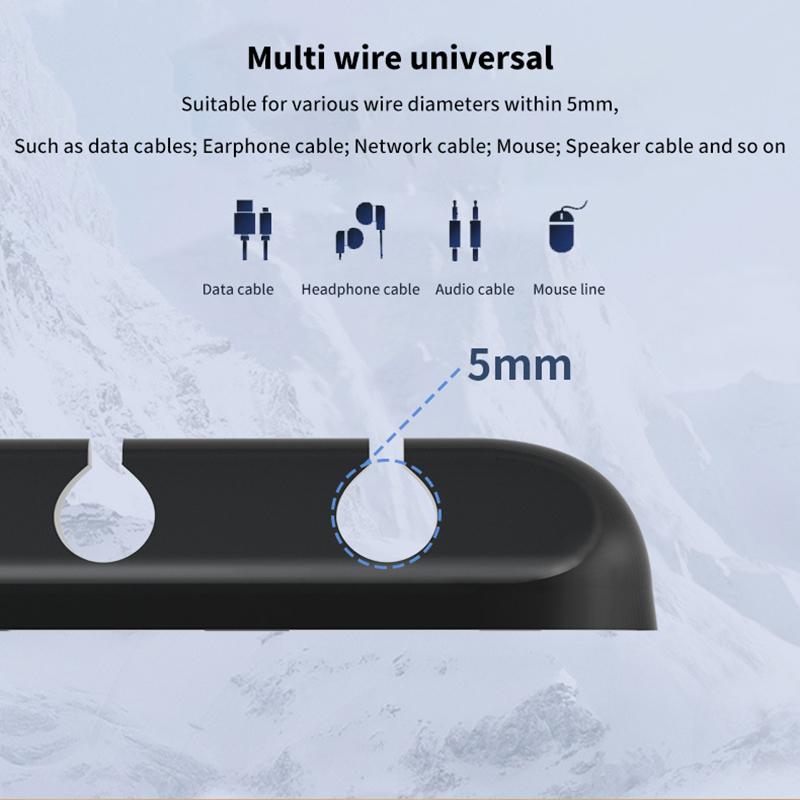Kabelorganisering Lederholder Fleksibel Usb-kabeloppruller Ryddig silikonklemmer for mus Tastatur Øretelefonbeskytter