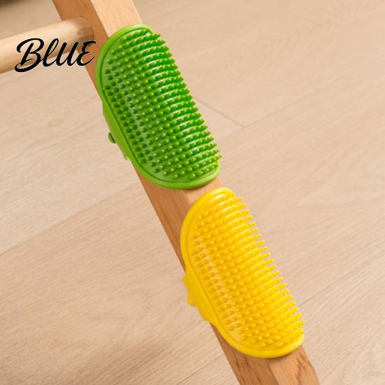 Pet Bath Brush Care Comb Strap Pad Cat Grooming 2Pcs Silicone Self Groomer With Cats