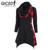 Women's Autumn and Winter Color Matching Plaid Double-hooded Diamond-shaped Skirt Mid-length Dress