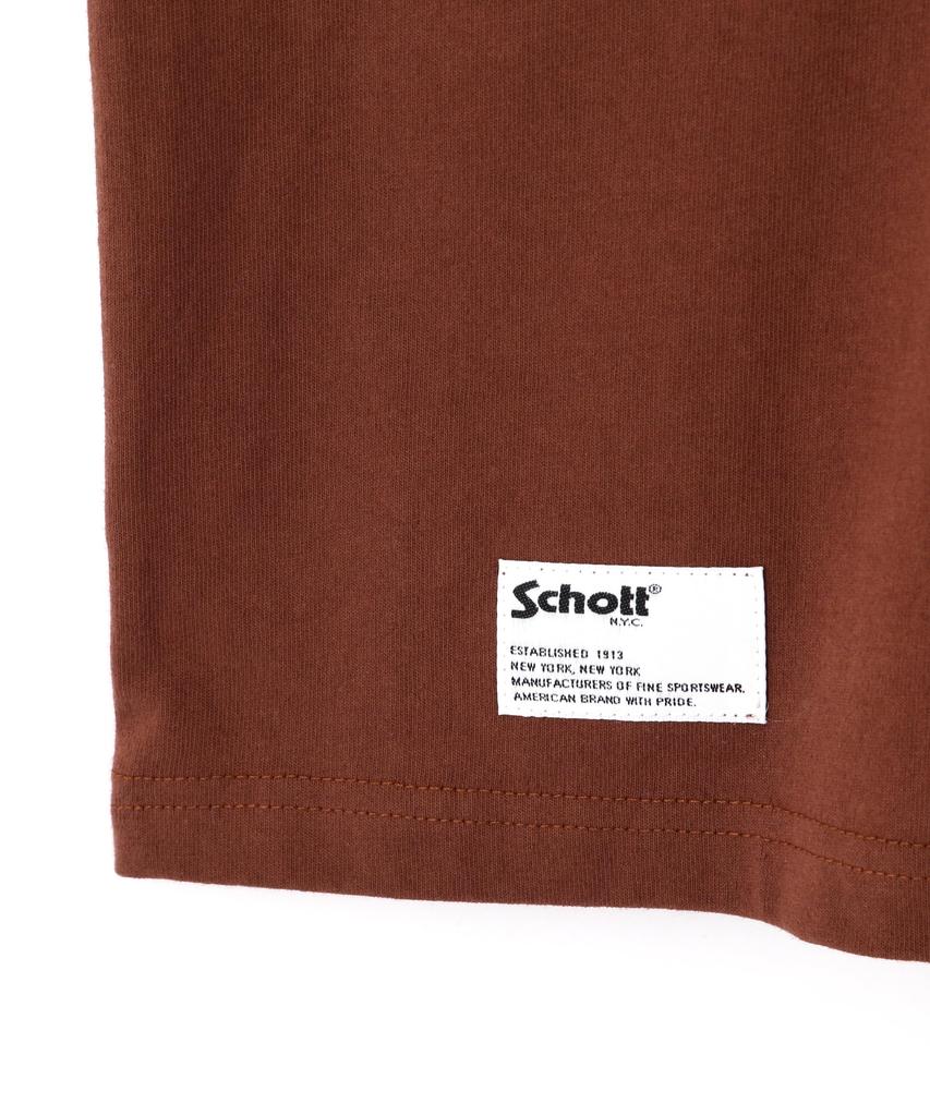 Schott Color Flocky Bulldog Long Sleeve T-Shirt, Men's, Size XL, 050, Brown, 782-4230013