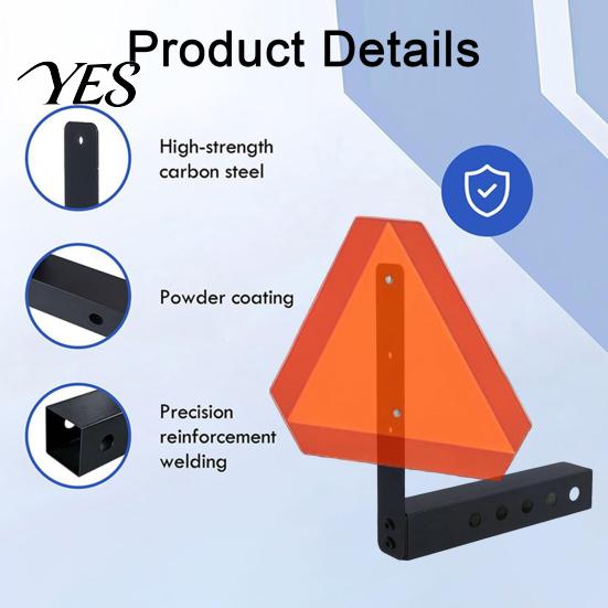Slow Moving Vehicle Accessory UTV Sign Bracket Kit with Reflective SMV Triangle, 2" Receiver for Tractor Hitch Mount, Hardware & Tools Golf