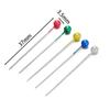 100Pcs/Box 37mm Colorful Round Pearl Head Needles Stitch Straight Push Sewing Pins For Dressmaking DIY Sewing Tools Positioning