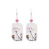 3D Printed Cat's Eye Color Block Acrylic Lotus Flower Earrings
