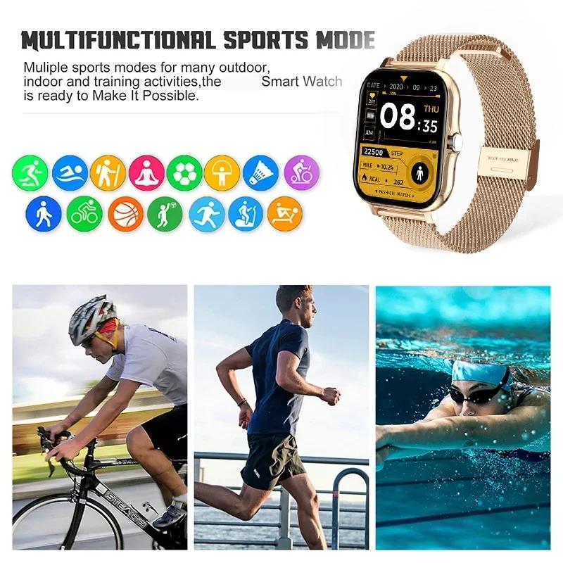 Nouveau Bracelet Montre Connectée Podomètre Surveillance de la Fréquence Cardiaque Appel Bluetooth Écran Tactile 1,69 pouce Montre Connectée Pour Femmes Hommes Montre