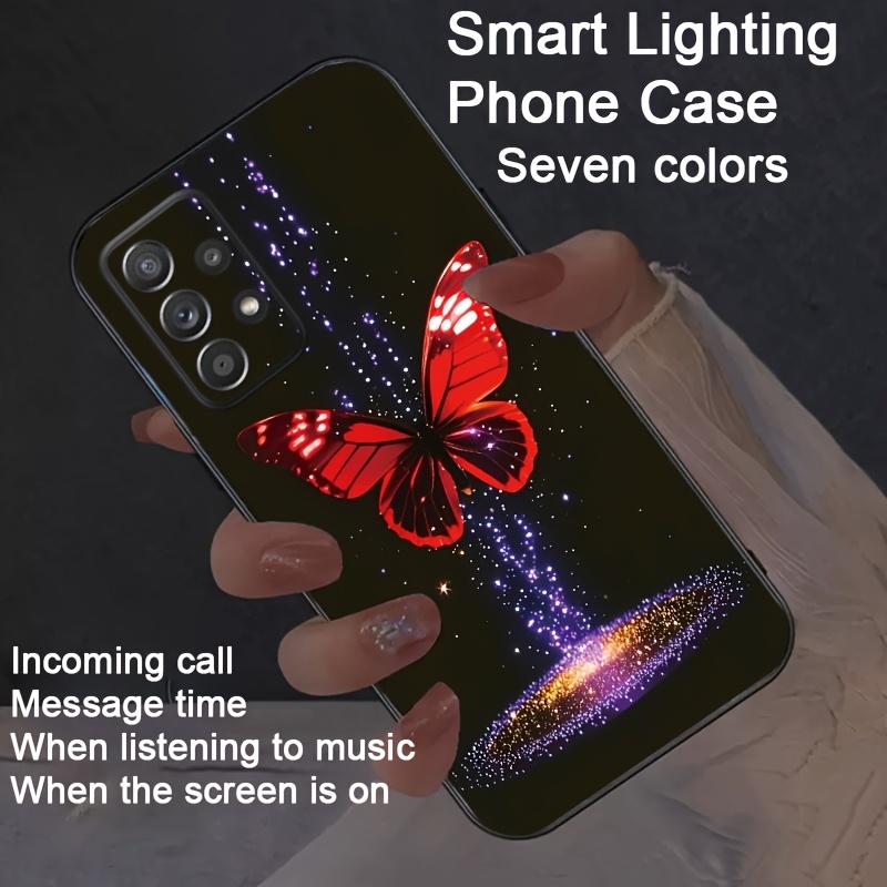 

LED Phone Case For Xiaomi Redmi Note 14 13 12 Pro 13C 14C Plus 4G 5G POCO F7 F6 Glow In The Dark Butterfly Design Cover Flash Redmi Note14ProPlus