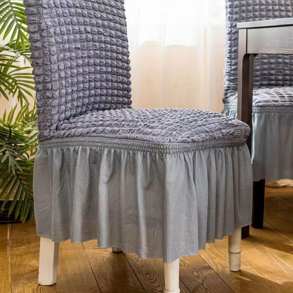 Elastic Bubble Grid Chair Seat Covers Universal Stretchable Dining Chair Covers All Season