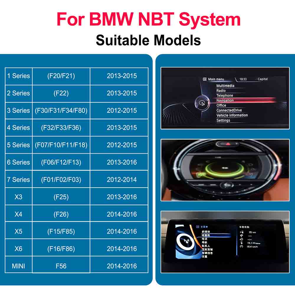 Wireless CarPlay Android Auto for BMW X5 E70 F15 X6 E71 EVO BNT CIC System with AirPlay Functions Support Camera