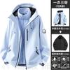 Men Women 3-in-1 Detachable Waterproof Windproof Hiking Jacket With 90% Duck Down Liner Camping Trekking Outdoor Adventure