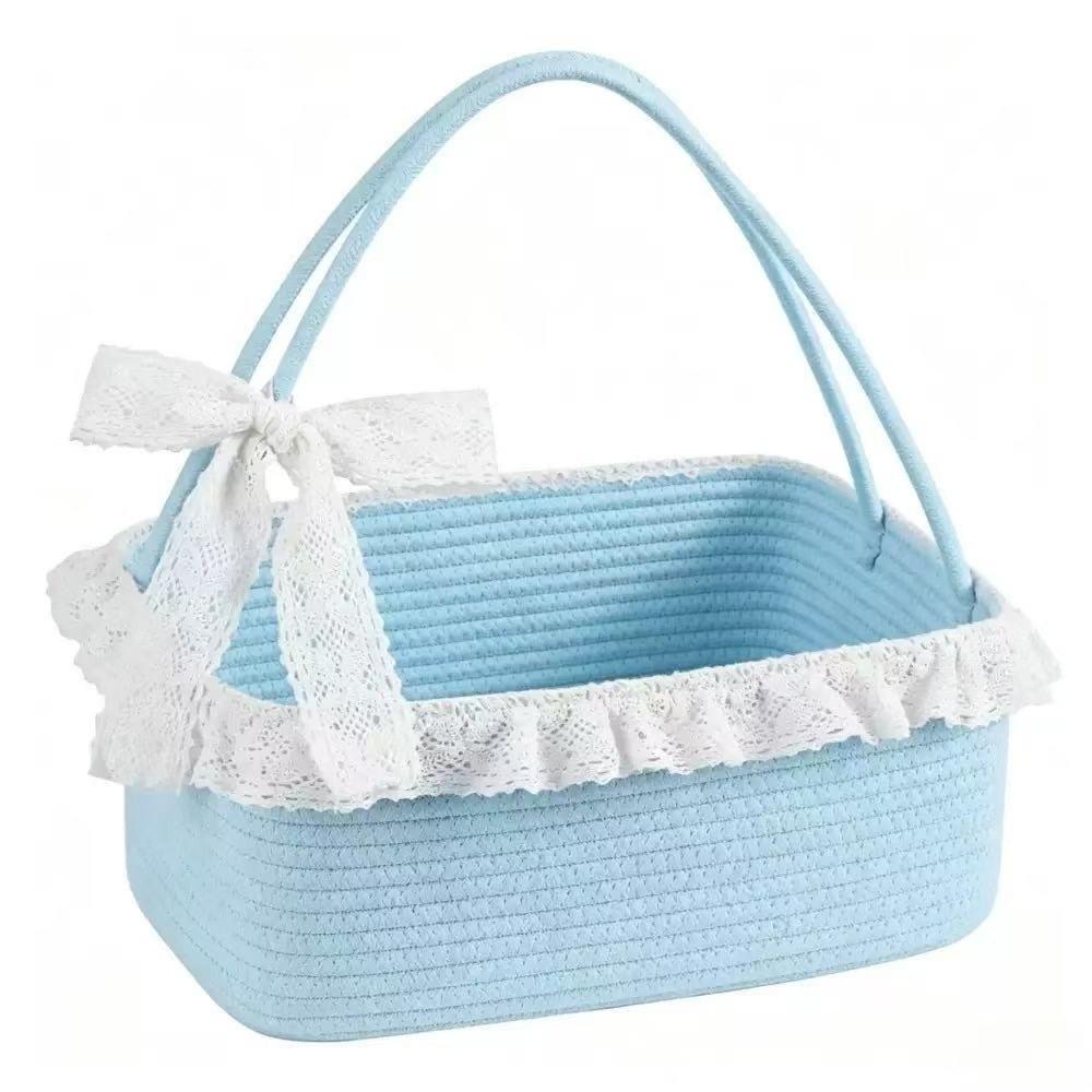 Handheld Storage Basket Woven Picnic Fruit Organizer Household Baby Gift Basket For Home Decor