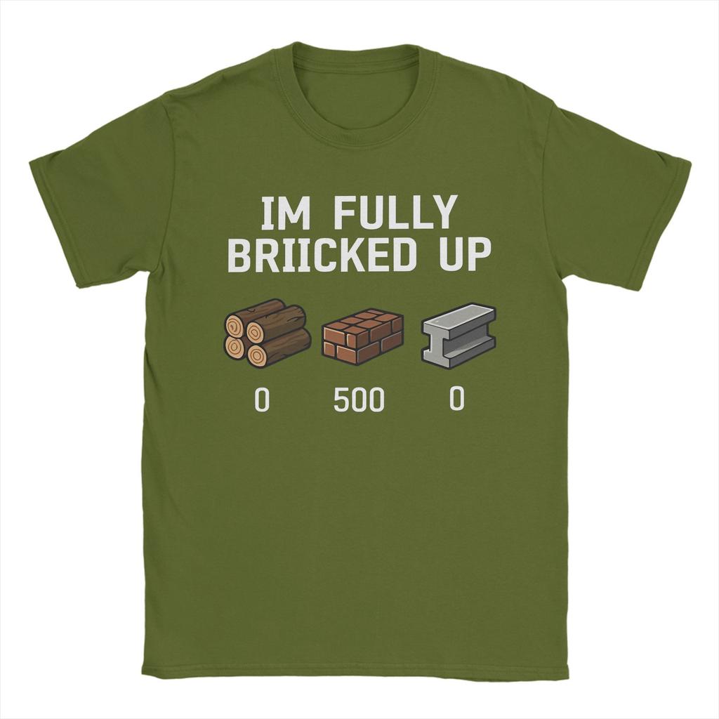 Men I'm Fully Bricked Up 0 999 0 T Shirts Funny Saying Quote Top Tees Summer Y2K Fun Short Sleeve T Shirt O Neck Fashion Tshirt