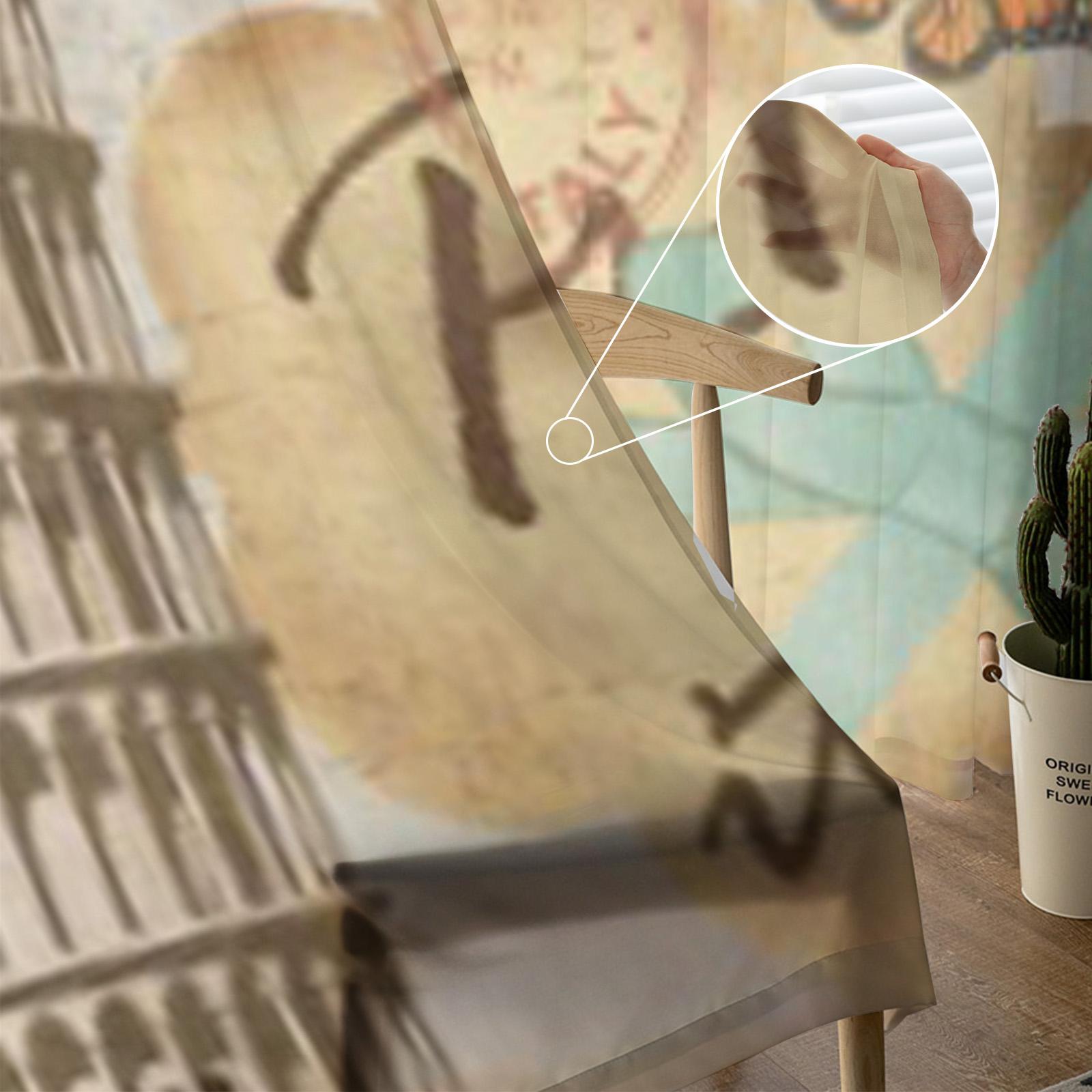 Пиза Винтаж Плакат Тюль Прозрачные оконные шторы для гостиной Спальня Современная — фото 5