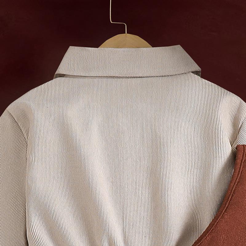 Girls' Suit Cross-border Children's Wear 2025 Autumn New Vintage Belt Vest Elegant Long-sleeved Dress Two-piece Set