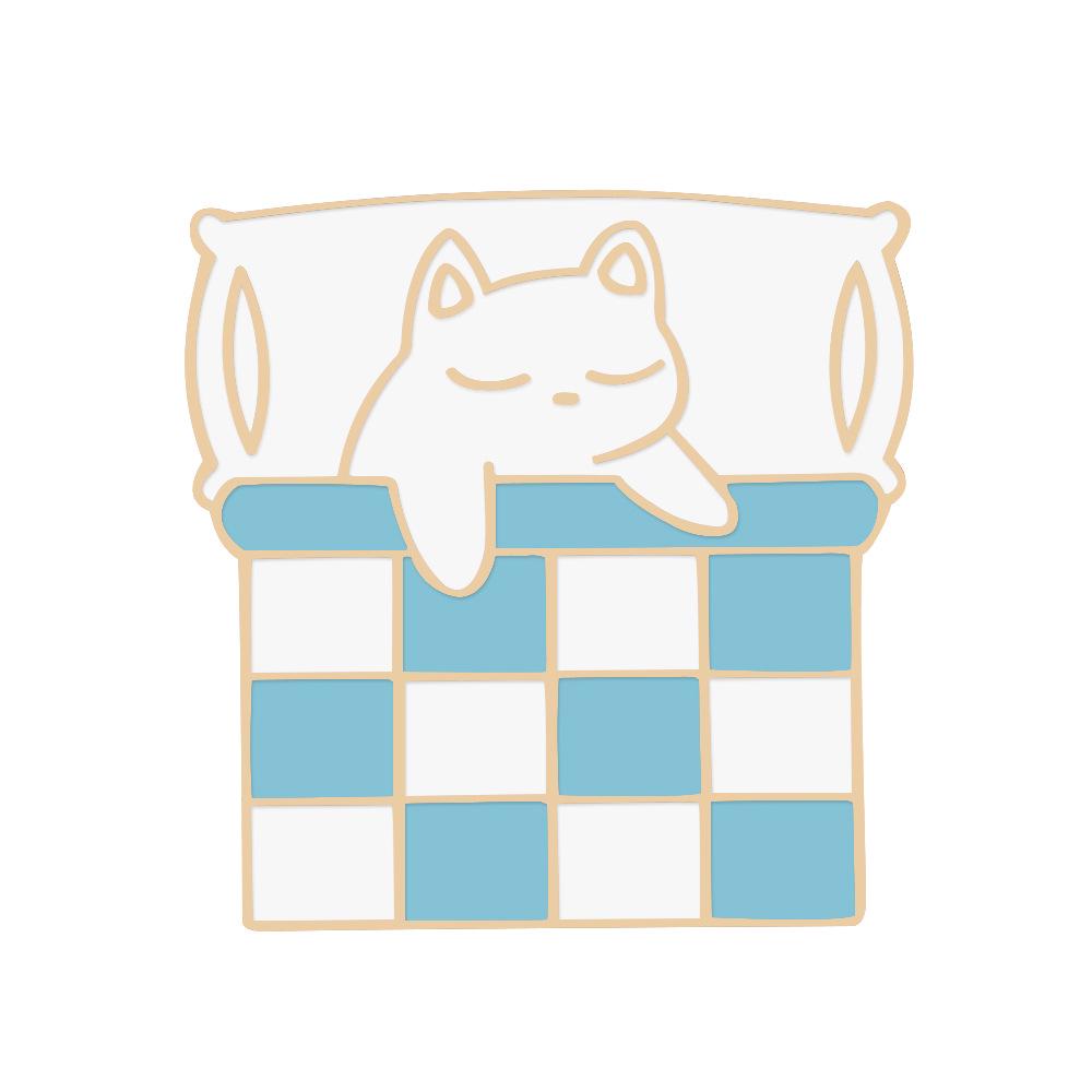 Creative Cartoon Cat Brooch: Hide-and-Seek Sleeping Cat Fashion Accessory for Clothing and Bags