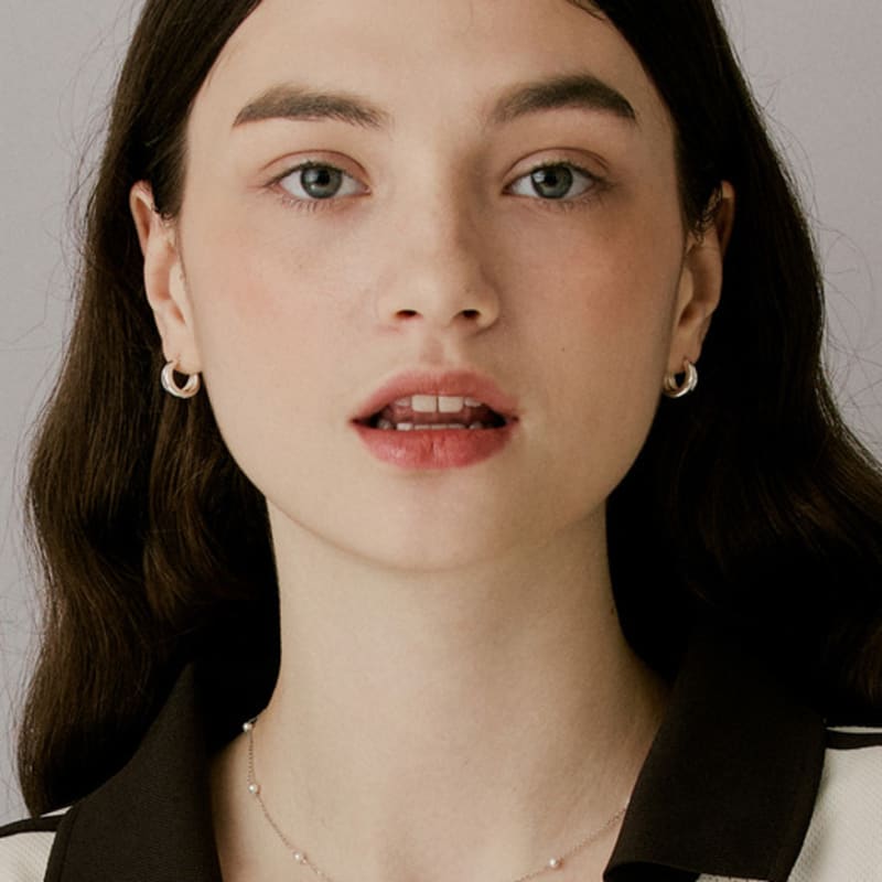 VINTAGE HOLLYWOOD [925 Silver] Pearl Chain Necklace_VH25NNNE112V