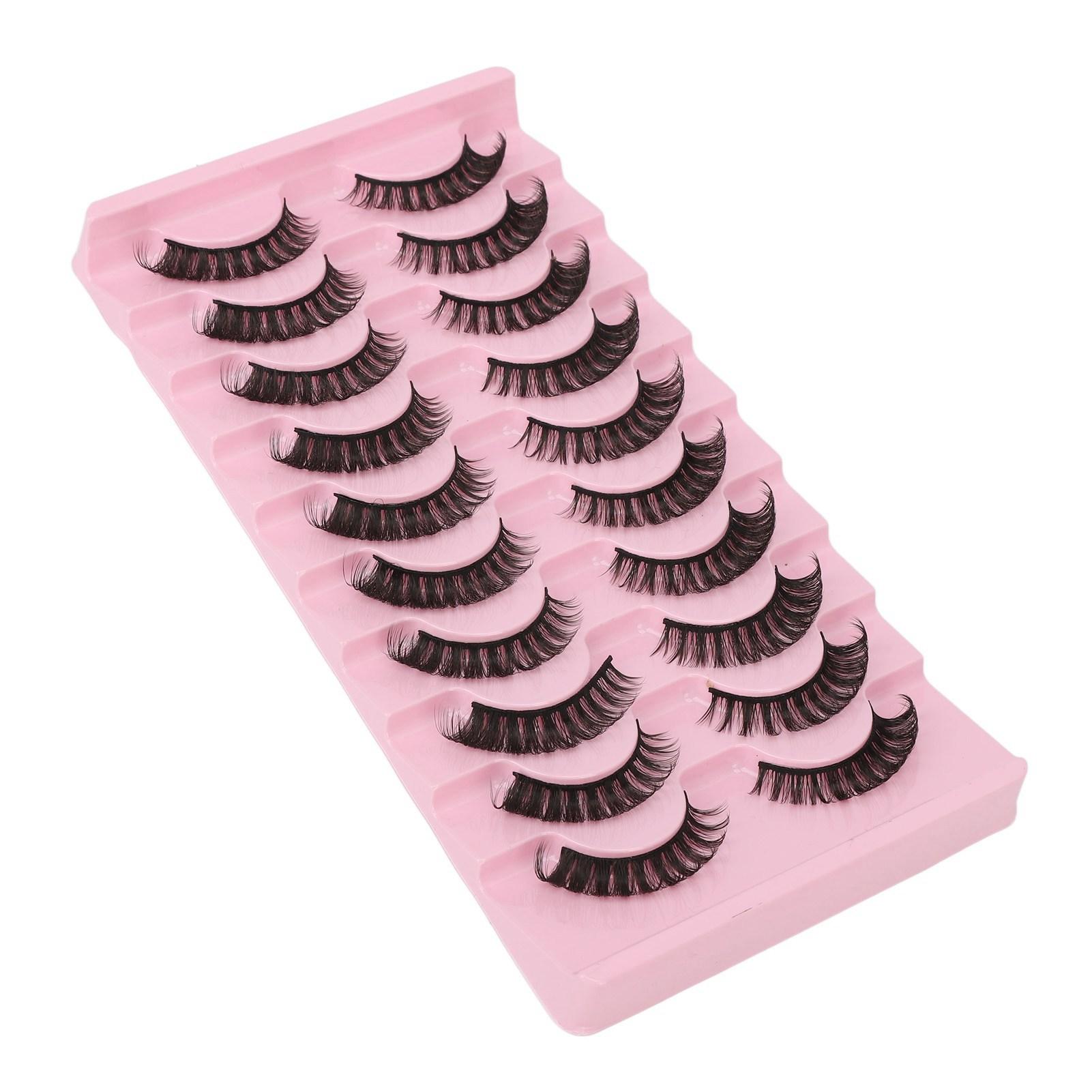 

10 Pairs False Eyelashes Set DD Curl Wispy Fluffy Reusable 3D Multi Layer Fake Eye Lashes for Makeup Cosplay DH06-4