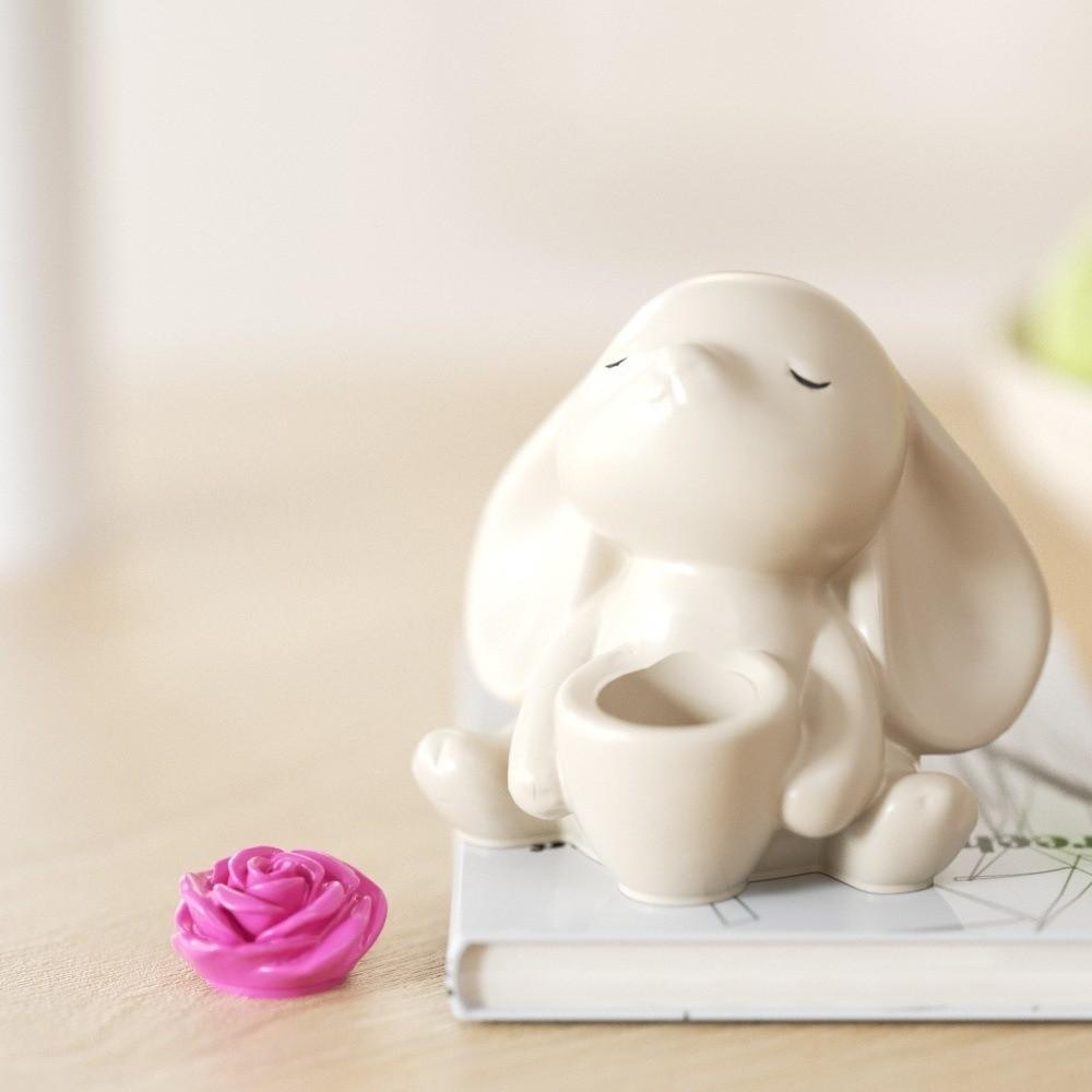 Cartoon Easter Bunny Silicone Mold Heat Resistant Handmade 3D Rabbit Mold Non-Stick Flexible Rabbit Holding Vase Mold