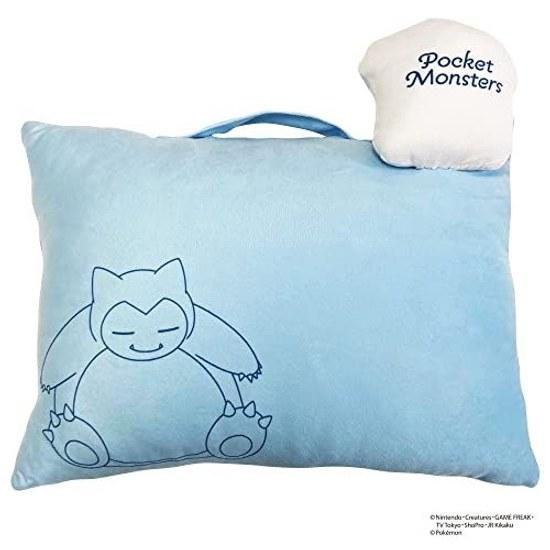 MORIPiLO Pillow Body Pokémon Snorlax Mascot Compact Cushion Goods Plush Toy Nap 28x39x9cm (Snorlax Blue) Character Morishita