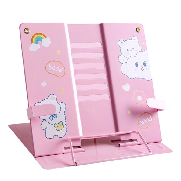

Foldable Textbook Book Stand Angles Height Adjustable Book Holder with Page Clips for Music Scores, Cook Recipe, Tablet 1
