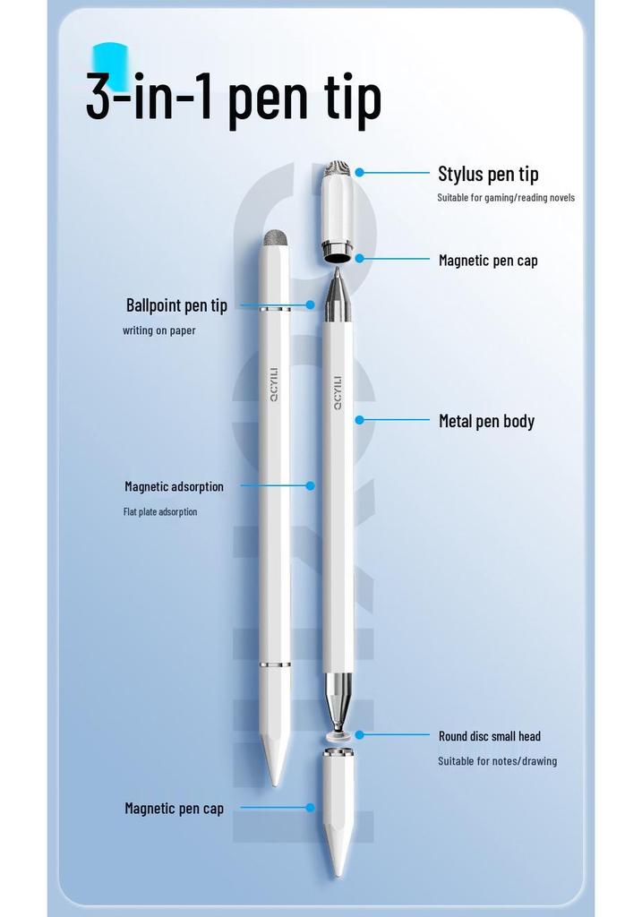 Multi-Model Capacitive Pen: Metal Texture, Pressure Sensitive, Non-Slip Matte Finish, Customizable Continuous Touch