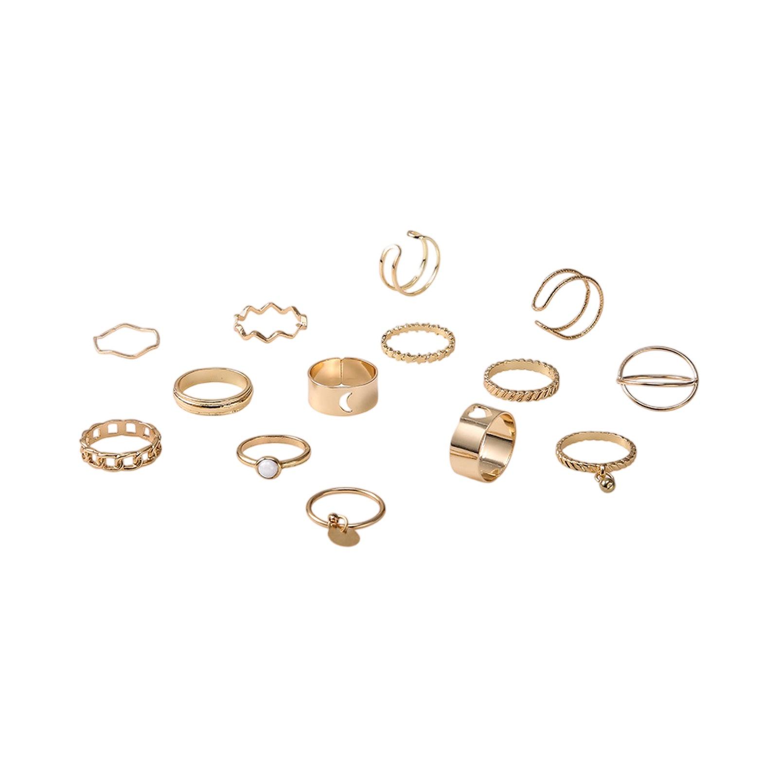 Золотой Модный Ажурный Набор из 14 Штук One Size золотой