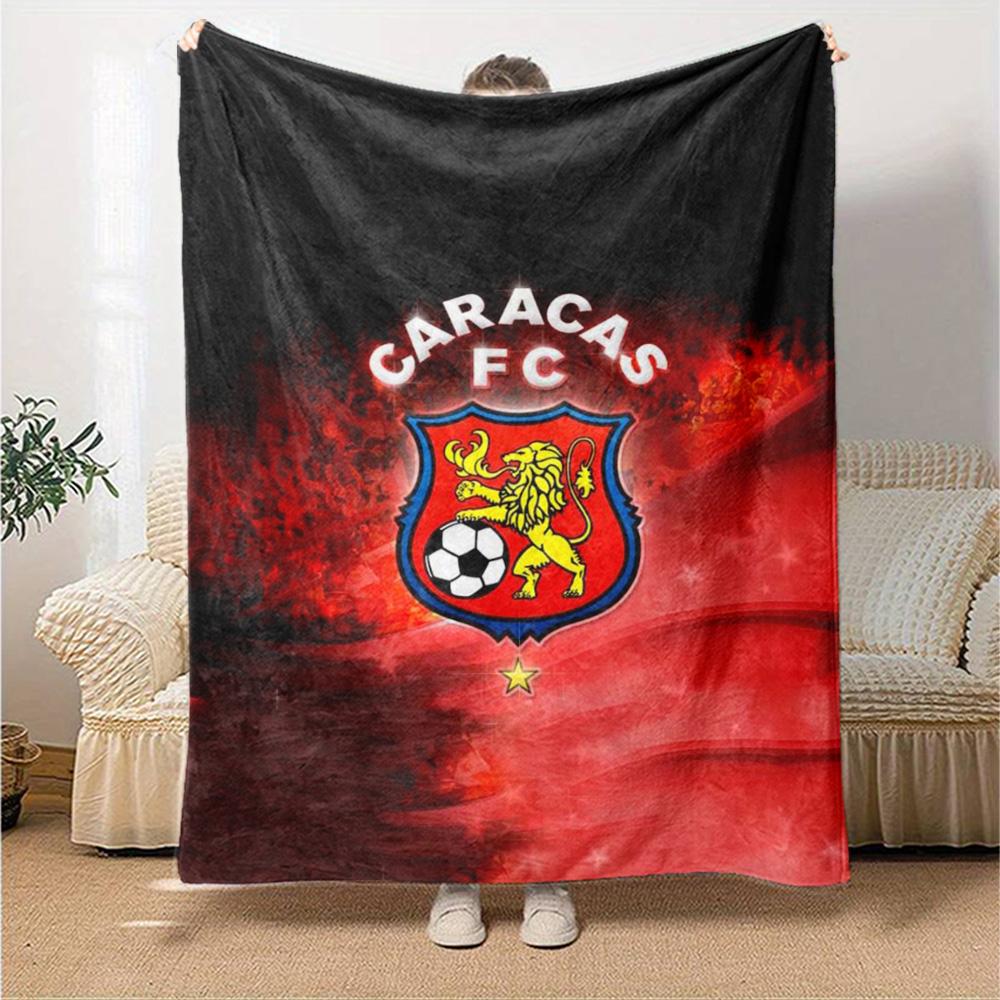 Caracas FC Print Flannel Blanket High Quality Warm Comfortable Cover for All Seasons Perfect for Gifts Home Decor