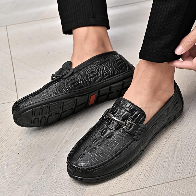 Large Size 39-46 Men's Genuine Leather Shoes Moccasin-gommino Outdoor Casual Shoes