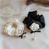 Fashion Pearl Girls Cloth Women Camellia Scrunchies Elastic Hair Rope Hair Circle Hair Bands