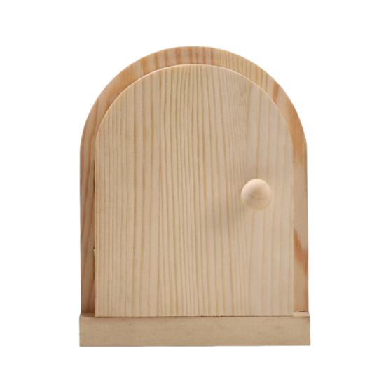 Wooden Door Light Switch Cover Baby Proofing Electrical Wall Outlet Protective Cover Wall Panel Socket Door Shape Decorative Frame