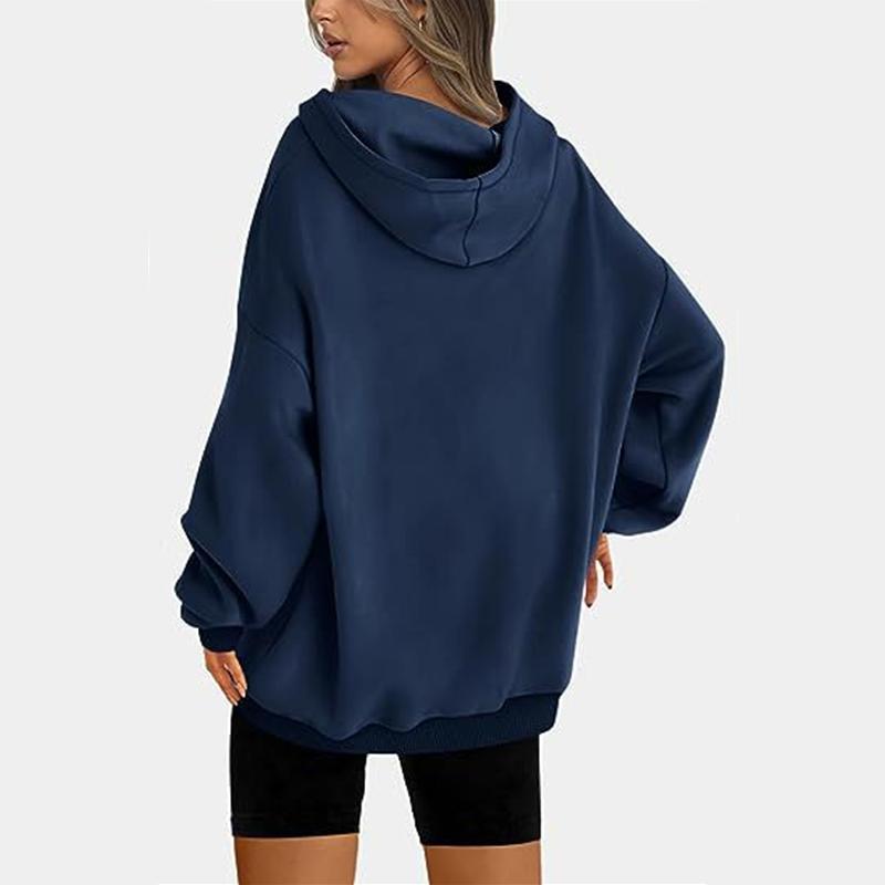 HNXC Damen-Kapuzenpullover und Sweatshirts mit modischem, lässigem, einfarbigem Druck und langen Ärmeln