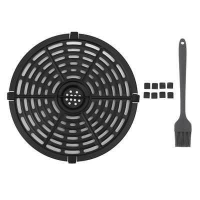 Fryer Replacement Tray with Silicone Brush Silicone Sleeve Round Nonstick Fryer Plate for Kitchen