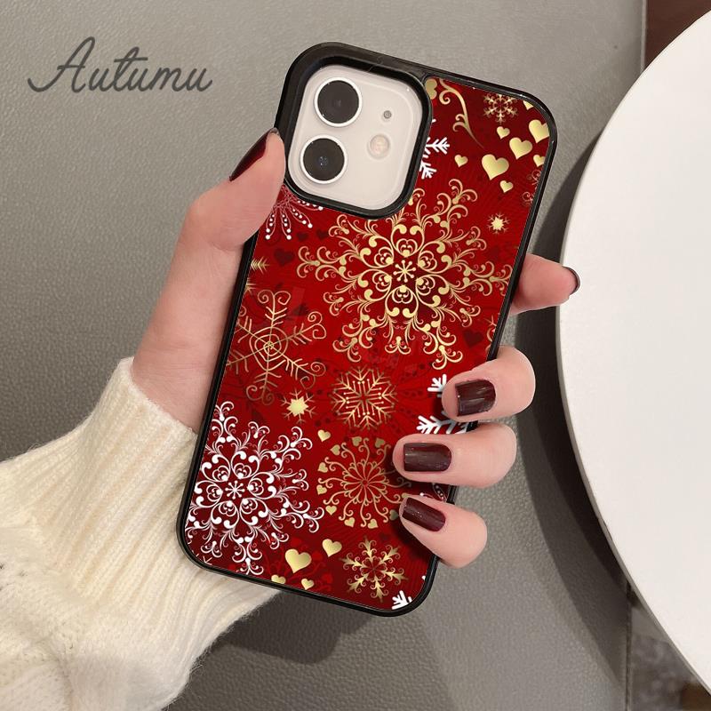 Snowflakes Phone Case for iPhone 11 12 13 14 Pro Max Mini X XR XS SE 2020 5 6S 7 8 Plus Samsung Galaxy S21 S22 Cover Shell