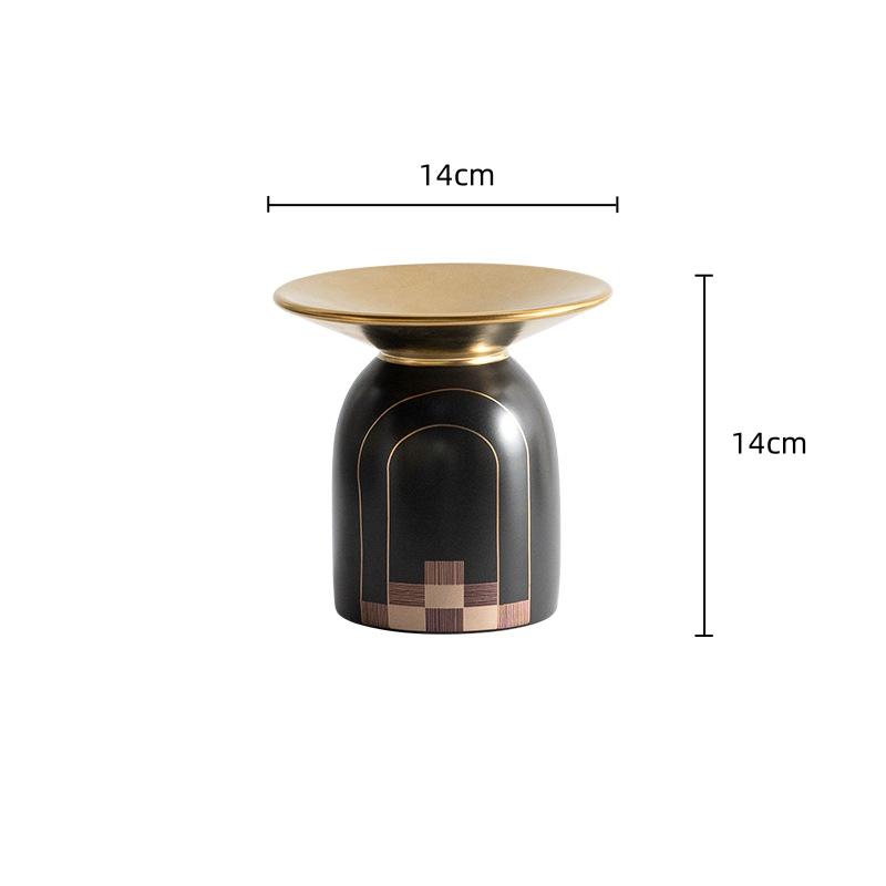 Ceramic Vase Candlestick Candle Stand Golden Tray Flower Vase Flower Arrangement Accessories Home Decoration Plant Pot