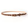 Leopard Print Thin Leather Belt with Gold Buckle - Stylish and Versatile for Jeans and Dresses